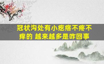 冠状沟处有小疙瘩不疼不痒的 越来越多是咋回事